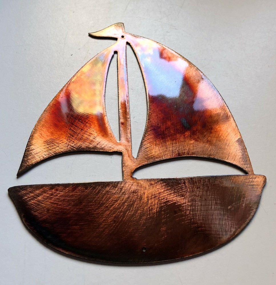 Sailboat (Small Size) – Metal Wall Art – Copper 7 1/2″ x 6 3/4″