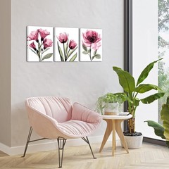 Water Resistant 3-Piece Floral Canvas Wall Art Set – 12×16» for Any Room