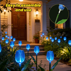 6PACKS Garden Gifts for Mother Day Decorations – Cute Artificial Tulip Blue Flow