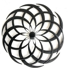 Lightweight Distressed Metal Wall Art: 23-Inch Black Sun for Any Room