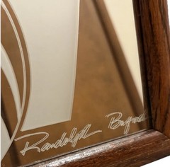 Vintage Randolph Buford Signed Etched Tiger Lily Mirror Wood Frame Wall Art