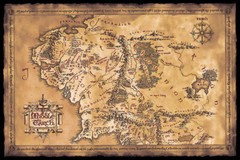 The Lord Of The Rings / The Hobbit – Movie Poster (Dark Map Of Middle Earth)