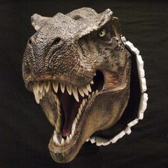 Wall Mounted Dinosaur Sculpture 3d Bust Hanging Prop Replica Art Home Decoration