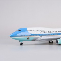 18.5 inch Air Force 1 Boeing 747 Airplane Model W/ LED Light Wheel Home Ornament