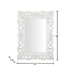 Medium Rectangular White Wood Framed Mirror (24 In. W X 32 In. H)