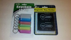 Your Choice 2 pk Magnetic Hidden Key Holder or 6 ct Keychain I.D. Tags Brand New