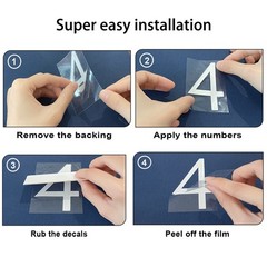 3 inch 30 Pcs Reflective Mailbox Numbers Stickers for Outside, Easy Installation