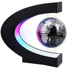 Magnetic Levitating Globe with LED Light – Unique Tech Gift for Kids & Adults, F