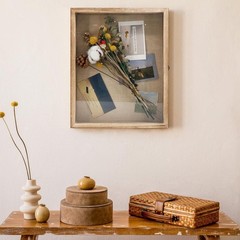 13×16 Shadow Box Frame Solid Wood Glass Door Display Case with Linen Back and…