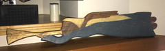 ANGEL WITH TRUMPET PRIMITIVE FOLK ART RECLAIMED BARNBOARD LARGE FIGURE 36 INCHES