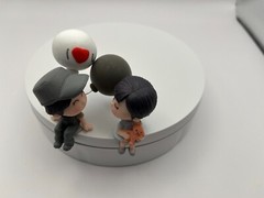 Cute Couple Mini Figure Statue Car Dashboard Decor Cartoon Interior Ornaments