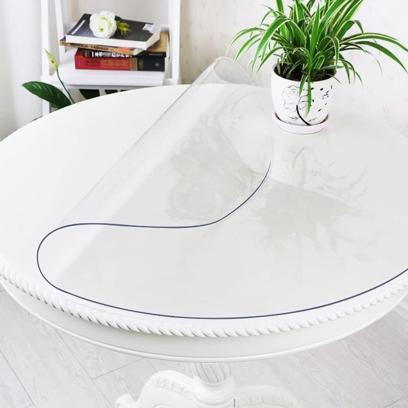 Linkgro Multi-Size 53 Inch Dia 1.5Mm Thick Pvc Clear Table Protector Plastic