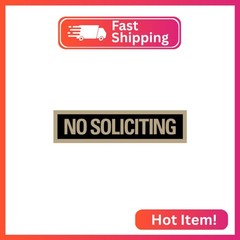 Headline Sign – Self-Stick Sign, «NO SOLICITING» Sign, 2 x 8 Inches, Black and G