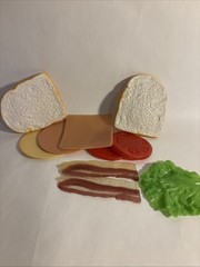 1990s Vintage Artificial fully loaded sandwich Faux Kitchen Decor Prop Plastic
