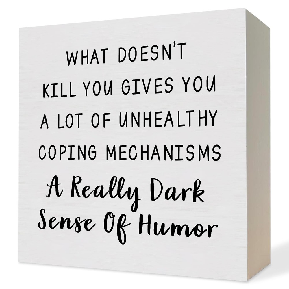 Funny Dark Humor Gifts for Women Men Friends Adults,Sarcastic Gag Wooden Box …