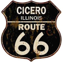 CICERO, ILLINOIS Route 66 Shield Metal Sign Man Cave Garage 211110014256