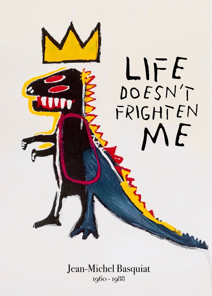 Petit Dinosaure aux yeux rouges – Affiche J-M. Basquiat 20×28 inches = 50×70cm