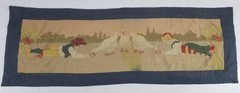 Vintage Traditional Scandinavian Handwoven Pastoral Tapestry 63x22in