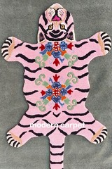 Tibetan Tiger Rugs 3×5 Feet Handmade 100% Woolen Hand Tufted For Home Decoration