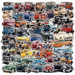 50 Pcs Stickers Classic Vintage Car Fridge Luggage Skateboard Phone Laptop Vinyl