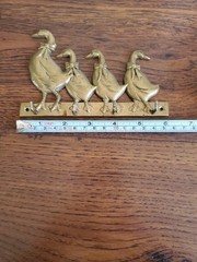 Vintage Upper Deck 1987 Solid Brass Goose Wall Hook Coat Rack Farmhouse Decor