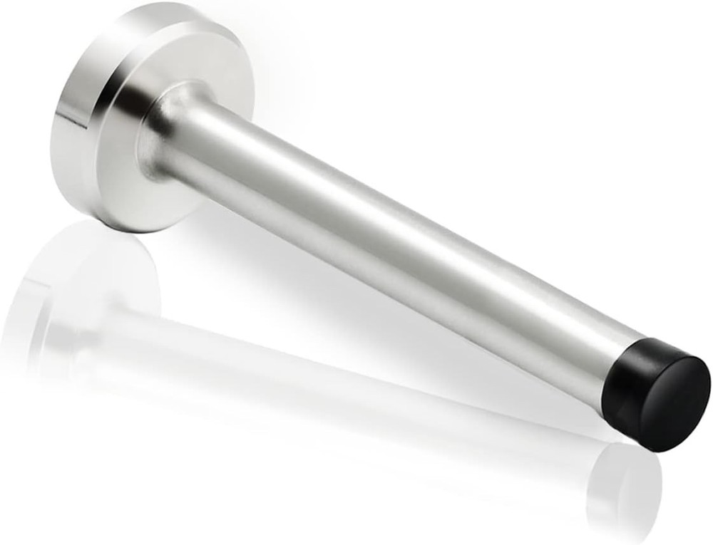 Door Stop, 4 Inch Long Stopper Wall Mounted, 4 Inch, Brushed Nickel