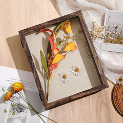 8X10 Shadow Box Frame with Linen Back – Real Glass, Push Pins Included, Sturdy R