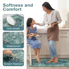 Collive Boho Kitchen Mats for Floor 2 Piece, Cushioned Anti Fatigue Kitchen F…