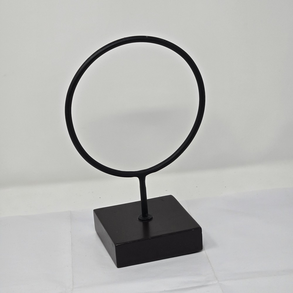 IKEA Lindrande Deccorative Tabletop, Black Circle W Base Decor Modern 9.5″H