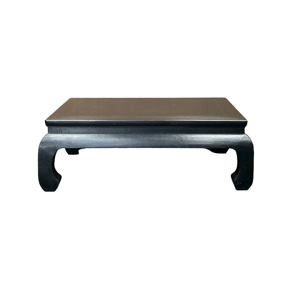 Dark Brown Black Curve Legs Rectangular Kang Low Coffee Table Stand GB255