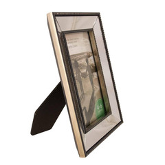 7.75 In. Silver 4 In. X 6 In. Studded Glass Mirror Encased Photo Picture Frame