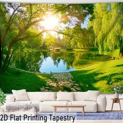 1pc Polyester Extra Large Lush Pond HD Digital Printed Giant Tapestry – No Insta