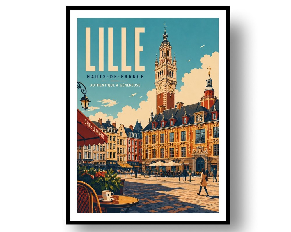 Lille Travel Poster Print, Wall Decor