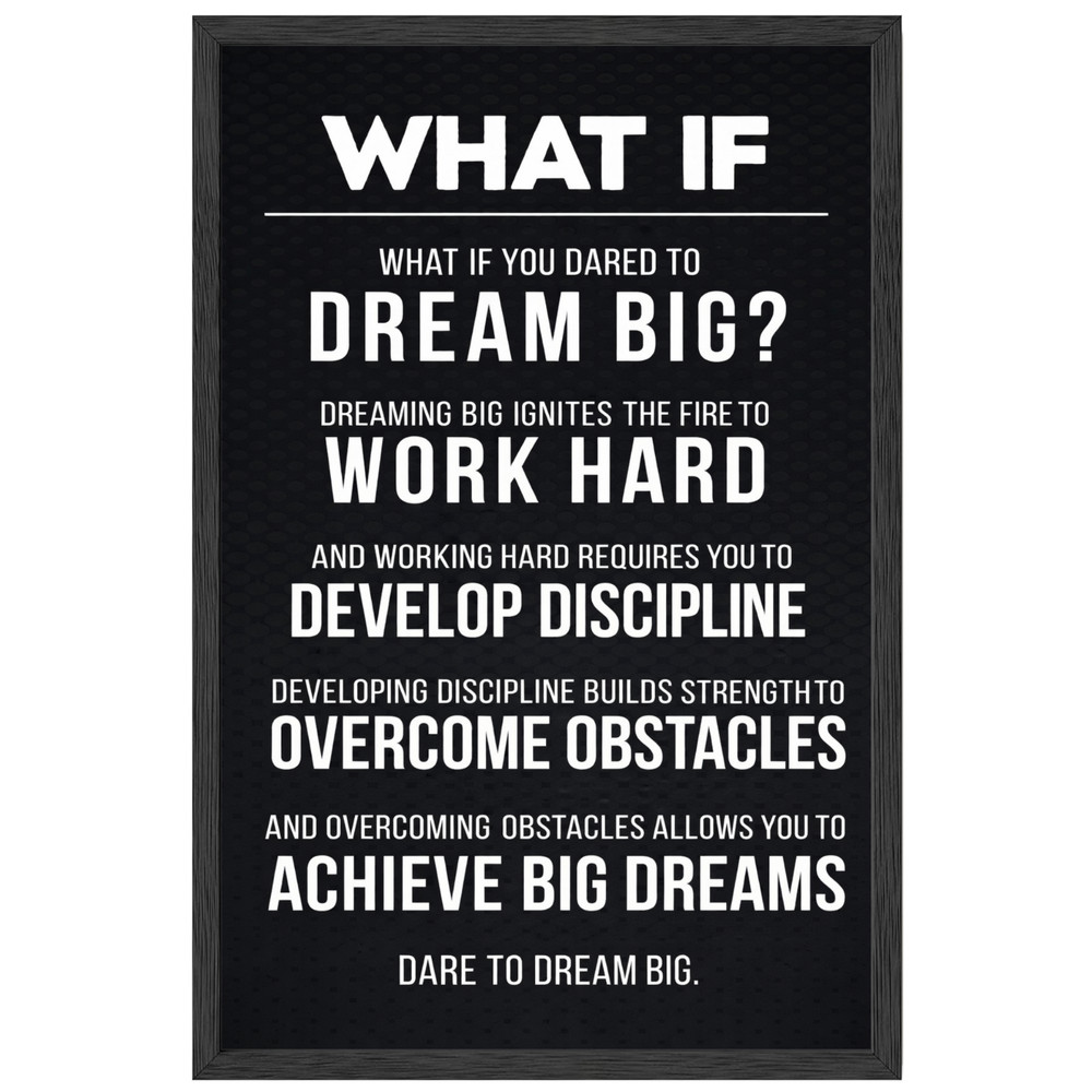Dare to Dream Big Motivational Wall Art Framed Poster 11×17 Inspirational Quote