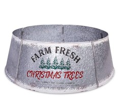 Galvanized Christmas Tree Collar – Adjustable Metal Skirt for Large to Small …