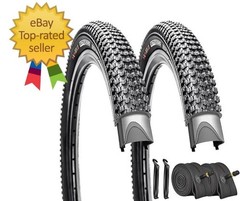 2 Pack 26″x1.95″ Inch 60TPI Bike Tires with or Without Inner Tubes and Levers…