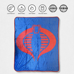 Hasbro G.I. Joe Cobra Symbol Blue 80’s Cartoon Throw Blanket