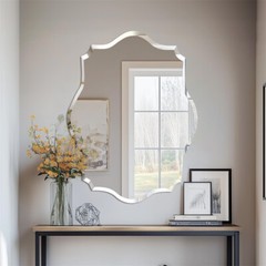 Frameless Irregular Wall Mirror Beveled Edge Sliver Glass Bathroom Vanity Mirror