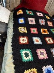 Vintage Granny Square Afghan Crochet Blanket – King Sized