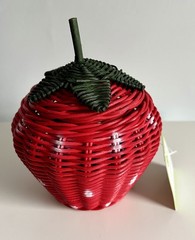 Hand Woven Strawberry Rattan Storage Basket Bin Decor Shelf Organizer Wicker