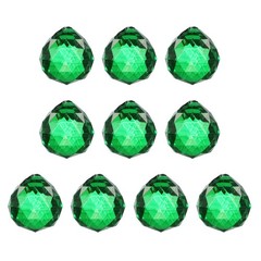 10 Pack 33mm / 1.3Inch Crystal Ball Prisms, Green