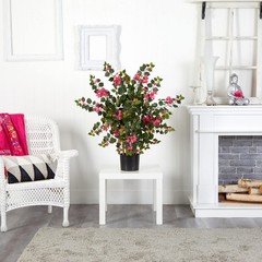 Nearly Natural 42in Artificial Bougainvillea Tree, Faux Flowering 42in, Pink