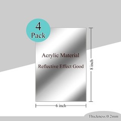 8×6 Inches Self Adhesive Acrylic Mirror Tiles 0.2mm Waterproof Flexible