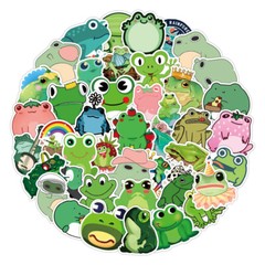 100Pcs Frog Cartoon Sticker for Adults Teens Girls Scrapbooking Water Bottles