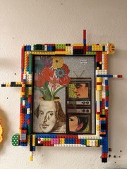 Custom made collage art in Lego brick Frame