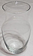 Clear Glass Pot Belly Flower Vase 9″ Tall 4.5″ Wide at Neck