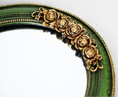 Oval Resin Vintage Mirror, Wall Mounted Decorative Mirror for Entryway