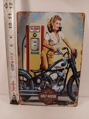 Harley-Davidson Full Service Babe Embossed Tin Sign, Rectangle