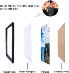 10X10 Black Picture Frame, Tabletop and Wall Mounting, Decoration for Photos, Pa