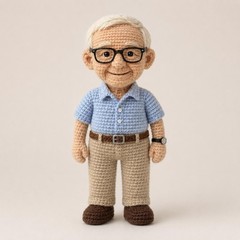Custom Portrait Crochet Doll Look Alike Amigurumi Family Memorial Gift Dad